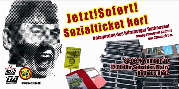 Jetzt! Sofort! Sozialticket her! – Belagerung des Nürnberger Rathauses